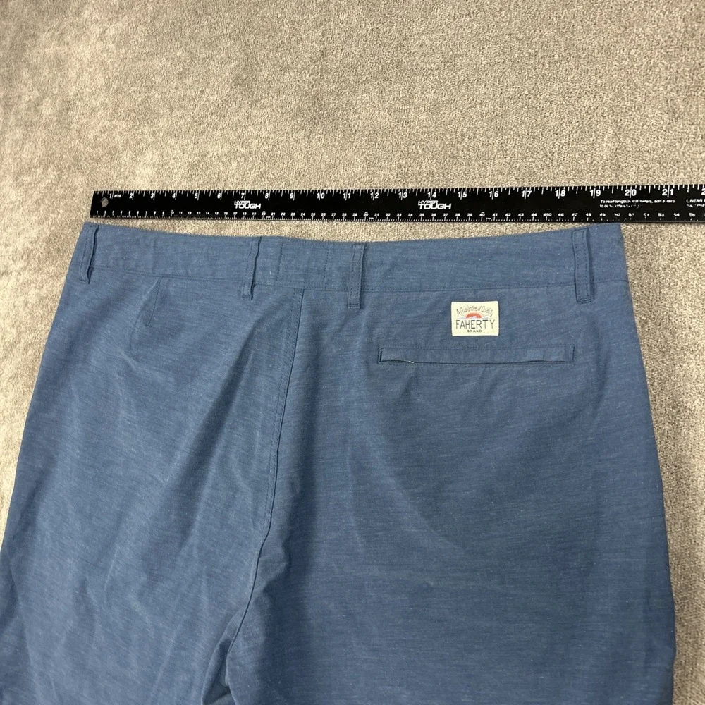 Faherty ALL DAY Shorts Performance Outdoor Chino 38 x 9 Blue Beach Casual Mens